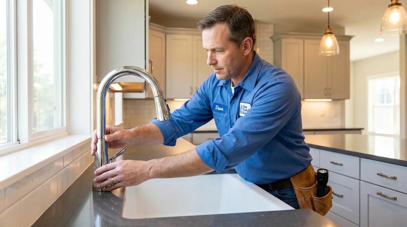 Kitchen faucet installation by Johns Plumbing LLC in Waymart