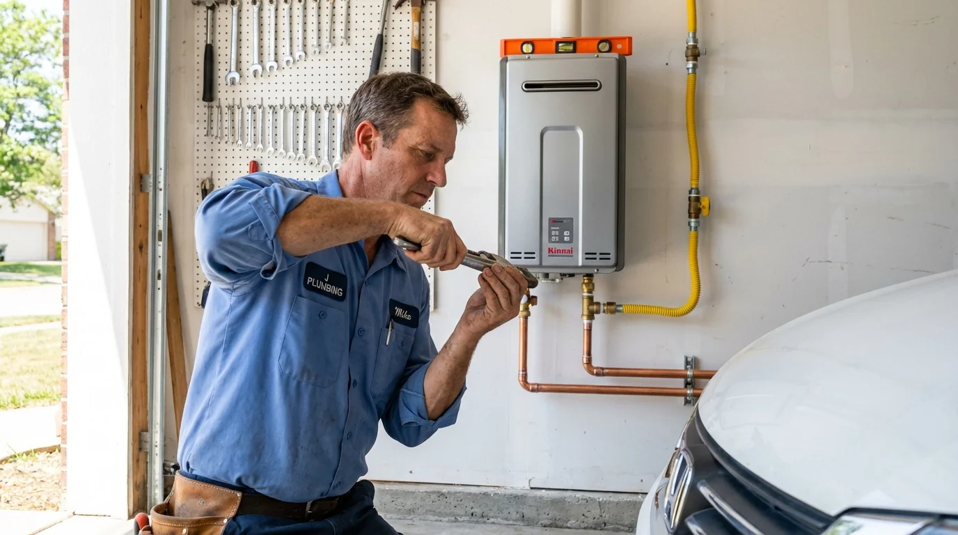 Tankless water heater installation by a Johns Plumbing LLC plumber in Waymart